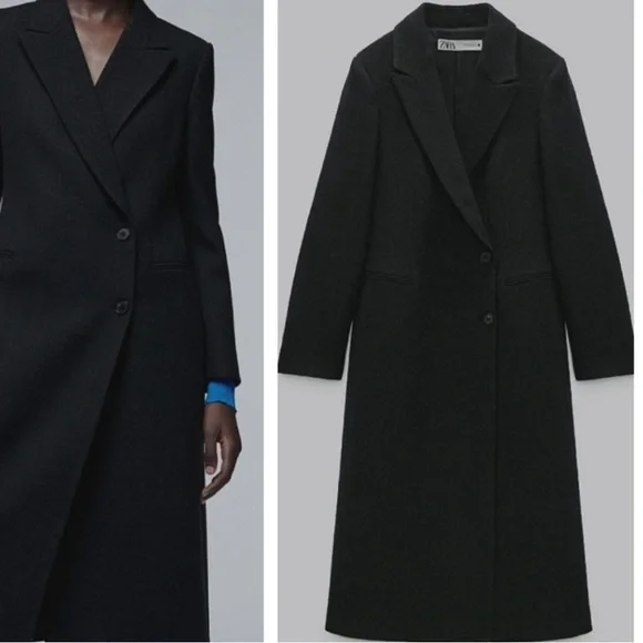 Zara wool long coat limited edition charcoal size XS NWOT